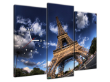 Moderný obraz s hodinami Fotka Eiffelovej veže