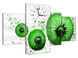 Obraz s hodinami Zelené púpavy