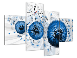 Modré púpavy 5 Obraz s hodinami