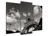 Moderný obraz s hodinami Paríž Eiffelova veža