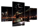 Obraz s hodinami Brooklyn Bridge - Mith17